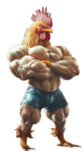 Super Strong Chicken Vinyl Car Decal Sticker – Waterproof & UV-Resistant 8"