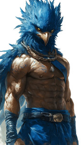 Azure Avian Warrior Vinyl Car Decal Sticker – Waterproof & UV-Resistant 8"