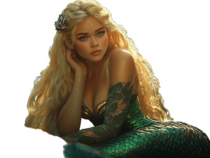 Mermaid In Kelp Vinyl Car Decal Sticker – Waterproof & UV-Resistant 8"