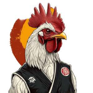 Karate Rooster Vinyl Car Decal Sticker – Waterproof & UV-Resistant 8" Karate Rooster Vinyl Car Decal Sticker – Waterproof & UV-Resistant 8"
