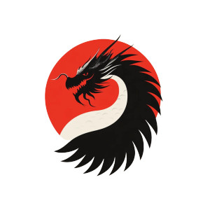 Japanese Dragon Logo V2 Vinyl Car Decal Sticker – Waterproof & UV-Resistant 8"