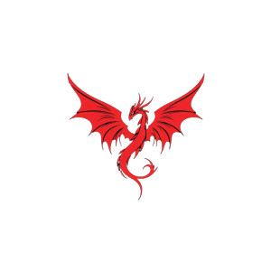 Red Dragon Logo V6 Vinyl Car Decal Sticker – Waterproof & UV-Resistant 8"