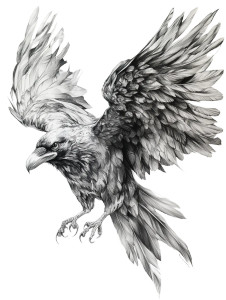 Detailed Raven Sketch Vinyl Car Decal Sticker – Waterproof & UV-Resistant 8" Detailed Raven Sketch Vinyl Car Decal Sticker – Waterproof & UV-Resistant 8"