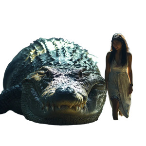 Girl With Crocodile V3 Vinyl Car Decal Sticker – Waterproof & UV-Resistant 8" Girl With Crocodile V3 Vinyl Car Decal Sticker – Waterproof & UV-Resistant 8"