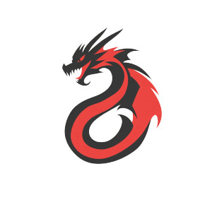 Stylized Dragon Icon Vinyl Car Decal Sticker – Waterproof & UV-Resistant 8"