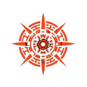 Aztec Calendar Logo Vinyl Car Decal Sticker – Waterproof & UV-Resistant 8"