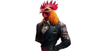 Dapper Fighting Rooster Vinyl Car Decal Sticker – Waterproof & UV-Resistant 8"