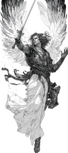 Powerful Angel Striking Vinyl Car Decal Sticker – Waterproof & UV-Resistant 8"