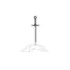 Sword In Stone Vinyl Car Decal Sticker – Waterproof & UV-Resistant 8"
