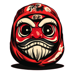 Gangster Daruma Doll Vinyl Car Decal Sticker – Waterproof & UV-Resistant 8"