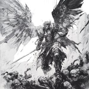 Cyberpunk Archangel Michael Vinyl Car Decal Sticker – Waterproof & UV-Resistant 8"