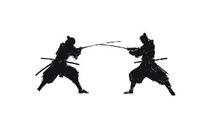 Samurai Duel V3 Vinyl Car Decal Sticker – Waterproof & UV-Resistant 8"