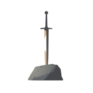 Sword In Stone V2 Vinyl Car Decal Sticker – Waterproof & UV-Resistant 8"