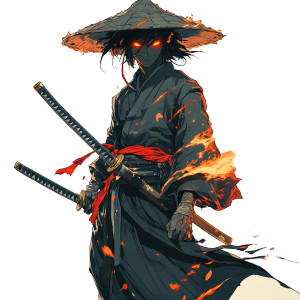 Fiery Ronin Character Vinyl Car Decal Sticker – Waterproof & UV-Resistant 8" Fiery Ronin Character Vinyl Car Decal Sticker – Waterproof & UV-Resistant 8"