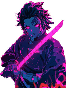 Demon Slayer Fanart Vinyl Car Decal Sticker – Waterproof & UV-Resistant 8"
