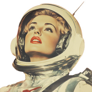 Vintage Astronaut Poster Vinyl Car Decal Sticker – Waterproof & UV-Resistant 8"