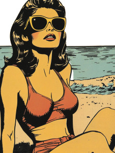 Retro Pop Beach Vinyl Car Decal Sticker – Waterproof & UV-Resistant 8"