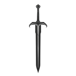Fantasy Sword Logo Vinyl Car Decal Sticker – Waterproof & UV-Resistant 8"