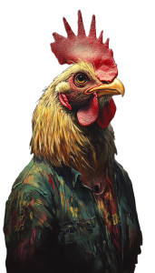 Chicken-Suit Portrait Vinyl Car Decal Sticker – Waterproof & UV-Resistant 8" Chicken-Suit Portrait Vinyl Car Decal Sticker – Waterproof & UV-Resistant 8"
