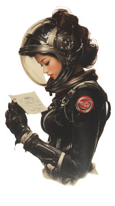 Art-Deco Space Nurses V2 Vinyl Car Decal Sticker – Waterproof & UV-Resistant 8"