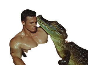 Muscular Man Vs Crocodile Vinyl Car Decal Sticker – Waterproof & UV-Resistant 8"