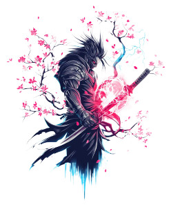 Anime Warrior Katana Vinyl Car Decal Sticker – Waterproof & UV-Resistant 8"