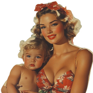 Mom With Baby Vinyl Car Decal Sticker – Waterproof & UV-Resistant 8"