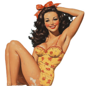 1950'S Pin Up V2 Vinyl Car Decal Sticker – Waterproof & UV-Resistant 8" 1950'S Pin Up V2 Vinyl Car Decal Sticker – Waterproof & UV-Resistant 8"