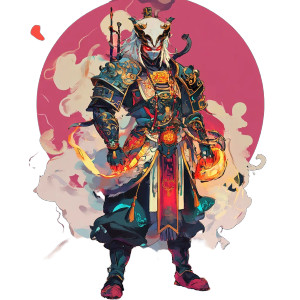 Chinese Modern Warrior Vinyl Car Decal Sticker – Waterproof & UV-Resistant 8"