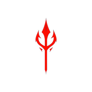 Red Trident Symbol Vinyl Car Decal Sticker – Waterproof & UV-Resistant 8"