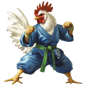 Taekwondo Chicken Vinyl Car Decal Sticker – Waterproof & UV-Resistant 8" Taekwondo Chicken Vinyl Car Decal Sticker – Waterproof & UV-Resistant 8"