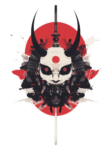 Mecha Oni Mask V2 Vinyl Car Decal Sticker – Waterproof & UV-Resistant 8"