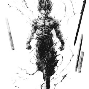 Dark Saiyan Fusion Vinyl Car Decal Sticker – Waterproof & UV-Resistant 8"