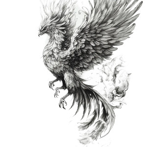 Phoenix Drawing V2 Vinyl Car Decal Sticker – Waterproof & UV-Resistant 8"