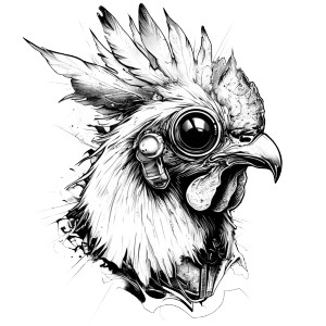 Cyberpunk Rooster Tattoo Vinyl Car Decal Sticker – Waterproof & UV-Resistant 8" Cyberpunk Rooster Tattoo Vinyl Car Decal Sticker – Waterproof & UV-Resistant 8"