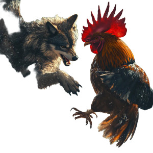 Wolf Vs Rooster Vinyl Car Decal Sticker – Waterproof & UV-Resistant 8" Wolf Vs Rooster Vinyl Car Decal Sticker – Waterproof & UV-Resistant 8"