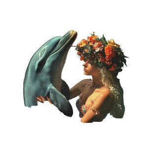 Dolphin Head Female Vinyl Car Decal Sticker – Waterproof & UV-Resistant 8"