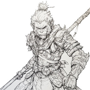 Monkey King Art V27 Vinyl Car Decal Sticker – Waterproof & UV-Resistant 8"