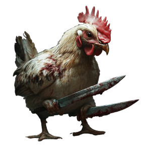 Murderous Chicken Vinyl Car Decal Sticker – Waterproof & UV-Resistant 8"