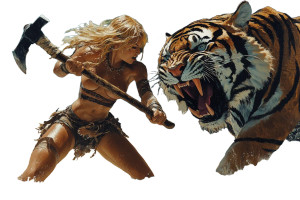 Warrior Vs Tiger Vinyl Car Decal Sticker – Waterproof & UV-Resistant 8"
