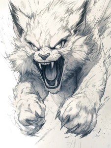 Angry Arcanine Sketch Vinyl Car Decal Sticker – Waterproof & UV-Resistant 8"