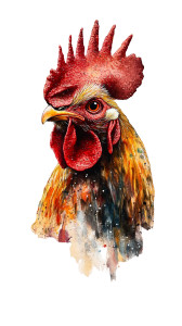 Watercolor Rooster Portrait Vinyl Car Decal Sticker – Waterproof & UV-Resistant 8" Watercolor Rooster Portrait Vinyl Car Decal Sticker – Waterproof & UV-Resistant 8"