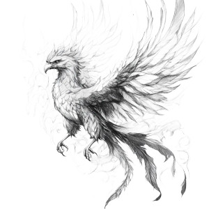 Phoenix Pencil Drawing Vinyl Car Decal Sticker – Waterproof & UV-Resistant 8"