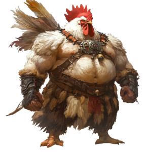 Chicken-Man Barbarian Vinyl Car Decal Sticker – Waterproof & UV-Resistant 8"