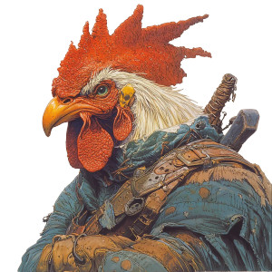 Crazed Rooster Warrior Vinyl Car Decal Sticker – Waterproof & UV-Resistant 8"