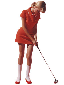 60S Golf Woman Vinyl Car Decal Sticker – Waterproof & UV-Resistant 8"