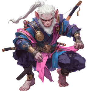 Stylized Monkey Guardian Vinyl Car Decal Sticker – Waterproof & UV-Resistant 8"