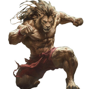 Muscular Lion Taekwondo Vinyl Car Decal Sticker – Waterproof & UV-Resistant 8"