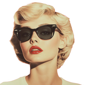 Retro Sunglasses Woman Vinyl Car Decal Sticker – Waterproof & UV-Resistant 8"