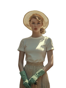 1950S Garden Scene Vinyl Car Decal Sticker – Waterproof & UV-Resistant 8"